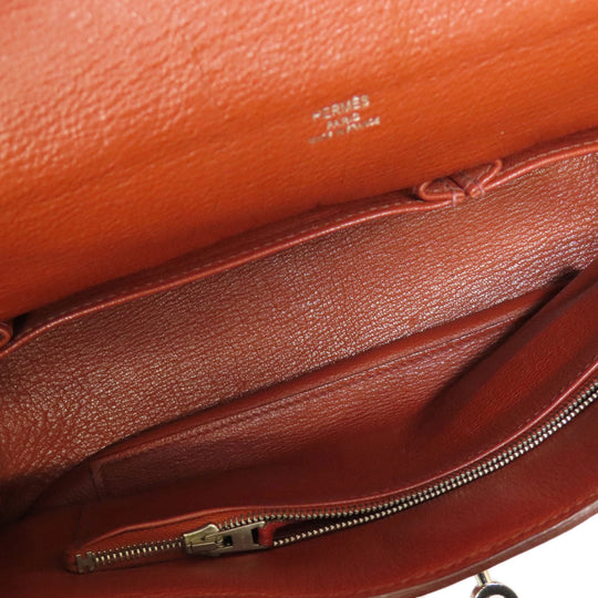 HERMES Shoulder Bag Taurillon Clemence Red Gypsiere 28 SilverMetal Women Used Authentic