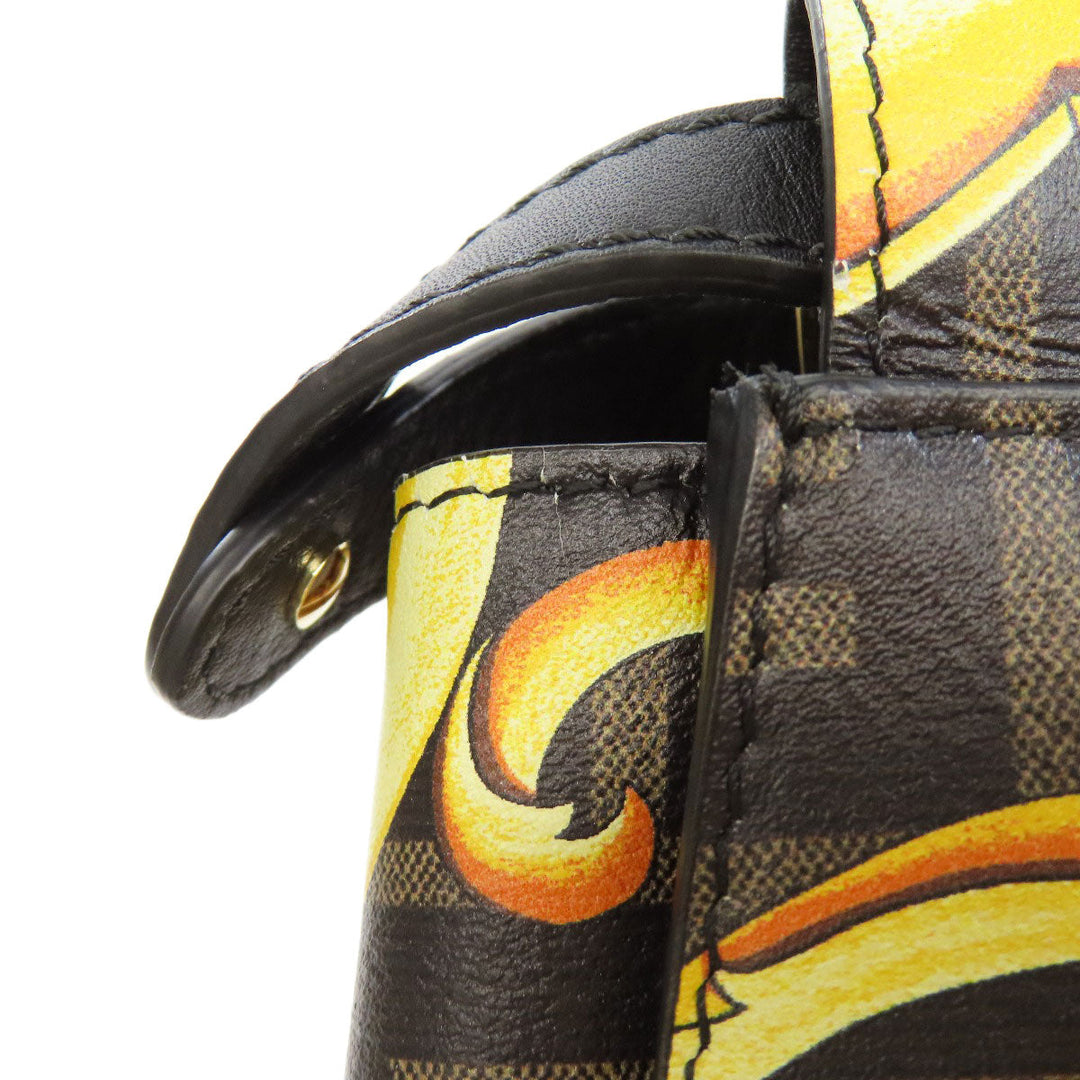 FENDI Handbag Calfskin black Fender Che Mini Peekaboo Women Used Authentic