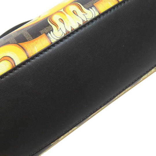 FENDI Handbag Calfskin black Fender Che Mini Peekaboo Women Used Authentic