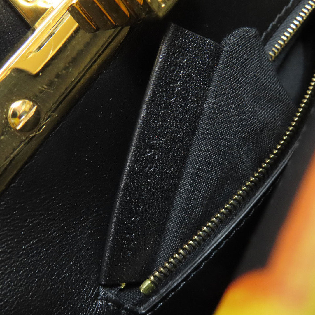 FENDI Handbag Calfskin black Fender Che Mini Peekaboo Women Used Authentic