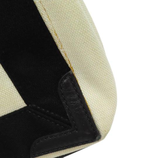BALENCIAGA Handbag canvas white Navy kabas Women Used Authentic