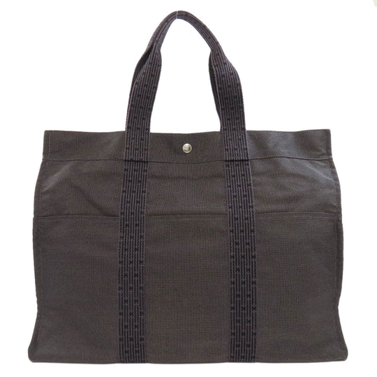 HERMES Handbag canvas gray Her LineGM