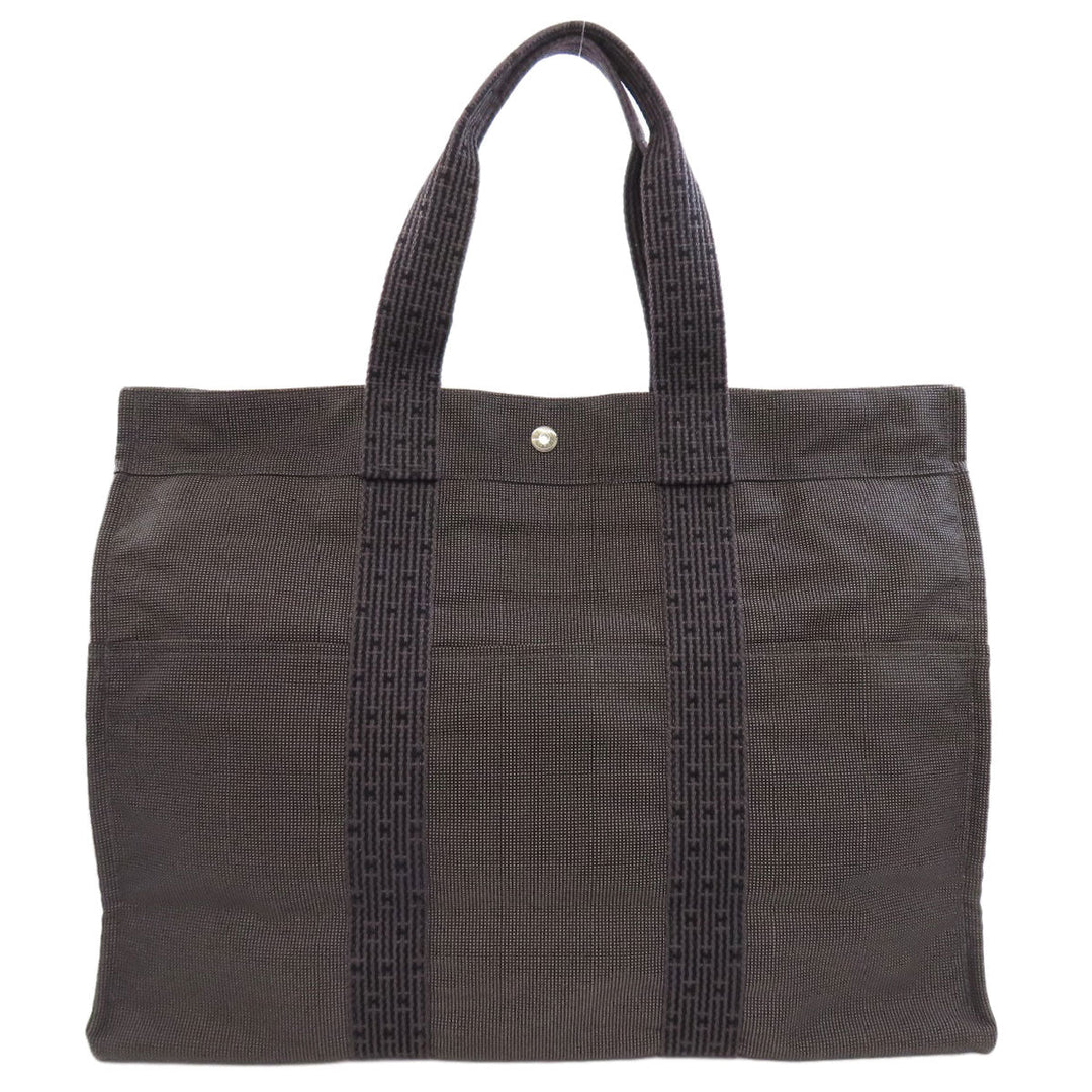 HERMES Handbag canvas gray Her LineGM