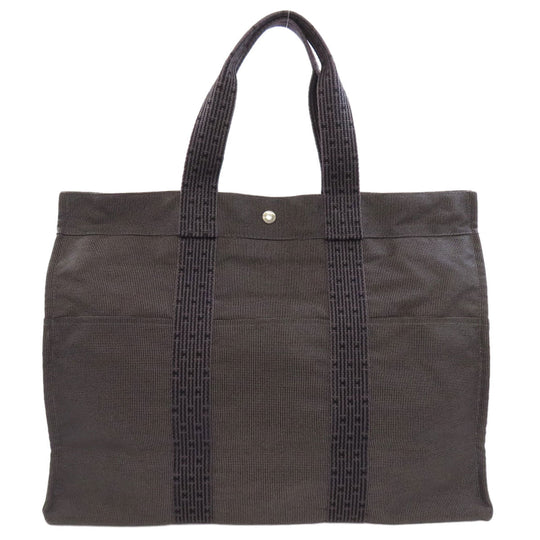 HERMES Handbag canvas gray Her LineGM