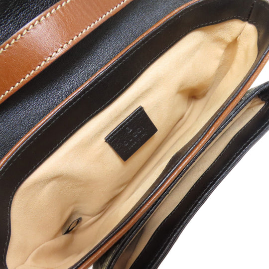 GUCCI Shoulder Bag 658487 PVC Brown GG Supreme 2WAY Women Used Authentic