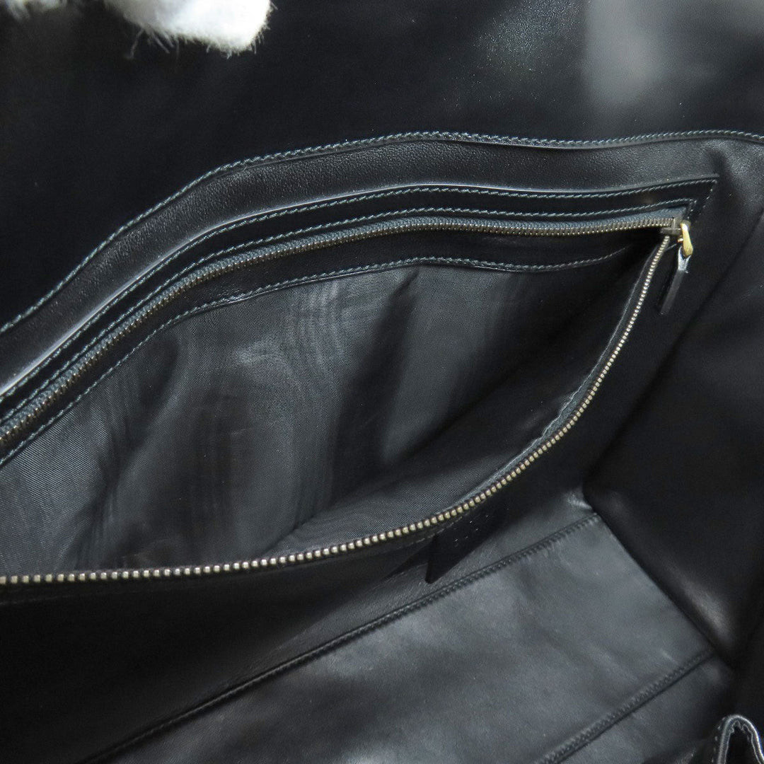 GUCCI Tote Bag 323652 leather black logo Women Used Authentic