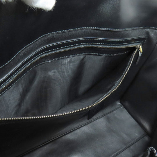 GUCCI Tote Bag 323652 leather black logo Women Used Authentic