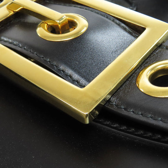 GUCCI Tote Bag 323652 leather black logo Women Used Authentic