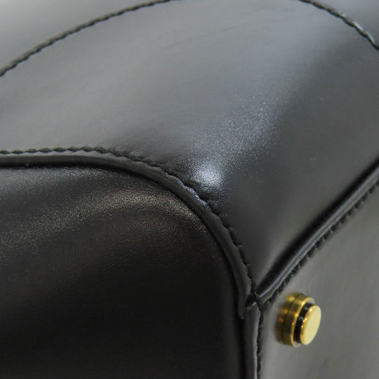 GUCCI Tote Bag 323652 leather black logo Women Used Authentic