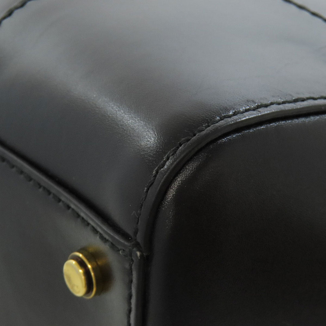 GUCCI Tote Bag 323652 leather black logo Women Used Authentic
