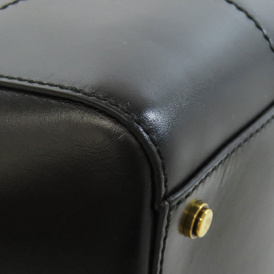 GUCCI Tote Bag 323652 leather black logo Women Used Authentic
