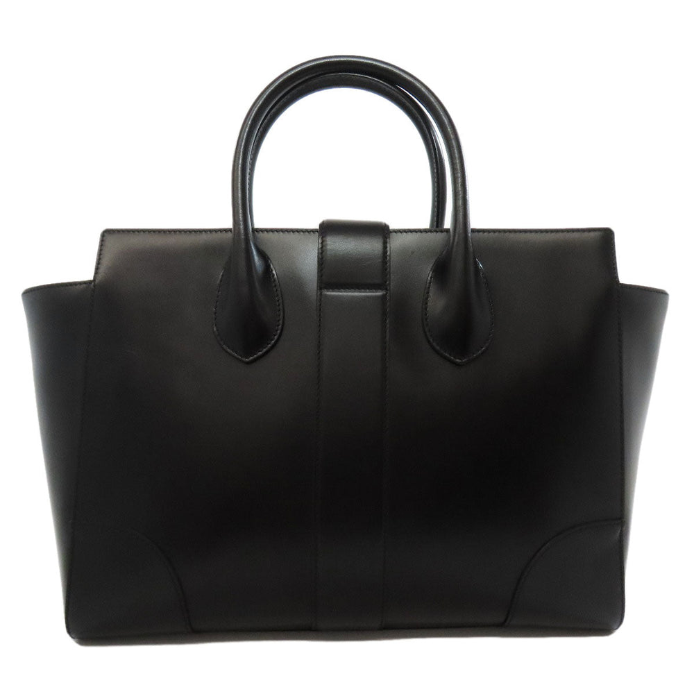 GUCCI Tote Bag 323652 leather black logo Women Used Authentic