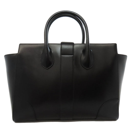 GUCCI Tote Bag 323652 leather black logo Women Used Authentic