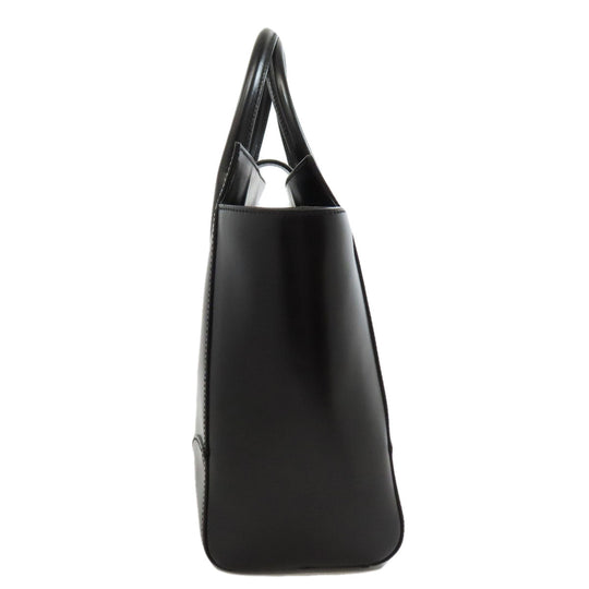 GUCCI Tote Bag 323652 leather black logo Women Used Authentic