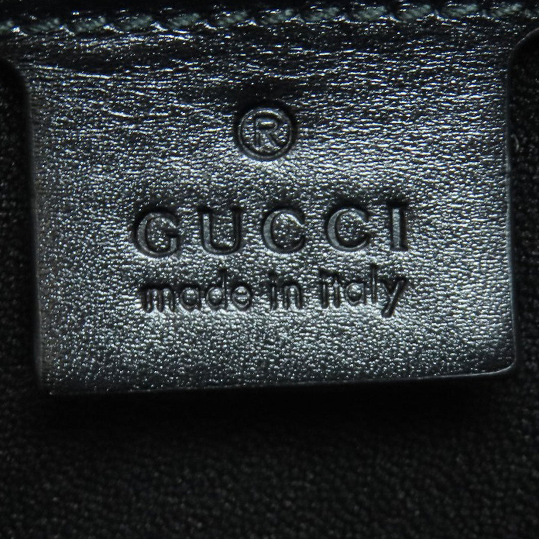 GUCCI Tote Bag 323652 leather black logo Women Used Authentic