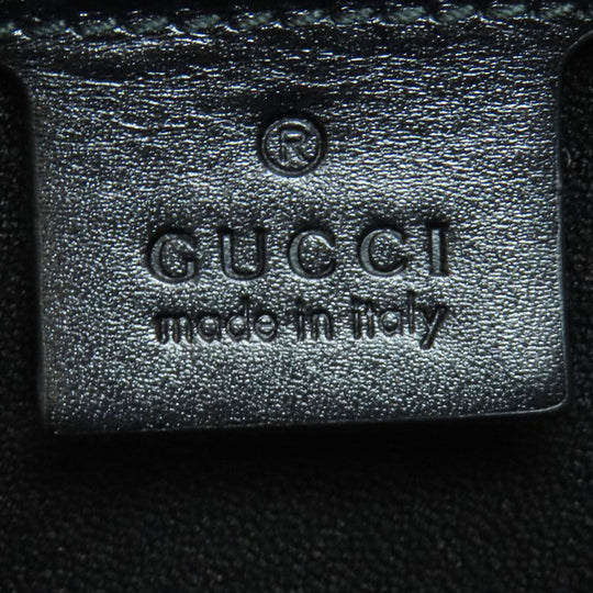 GUCCI Tote Bag 323652 leather black logo Women Used Authentic