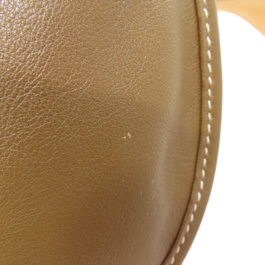 HERMES Shoulder Bag Calfskin Brown Varda 35 Silver Metal Women Used Authentic