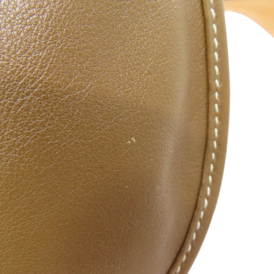HERMES Shoulder Bag Calfskin Brown Varda 35 Silver Metal Women Used Authentic