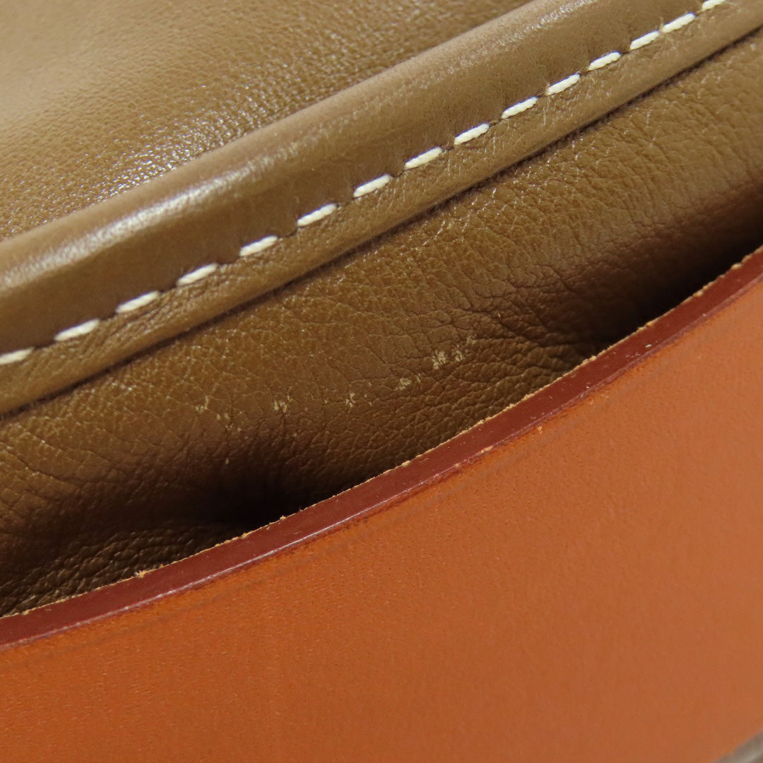 HERMES Shoulder Bag Calfskin Brown Varda 35 Silver Metal Women Used Authentic