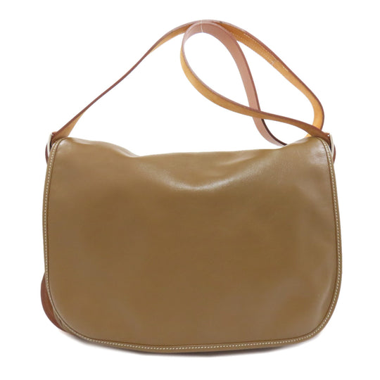 HERMES Shoulder Bag Calfskin Brown Varda 35 Silver Metal Women Used Authentic
