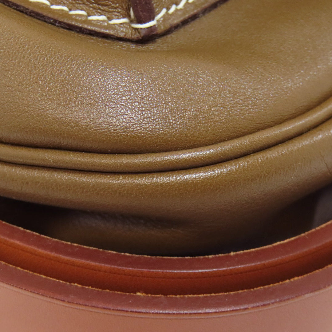HERMES Shoulder Bag Calfskin Brown Varda 35 Silver Metal Women Used Authentic