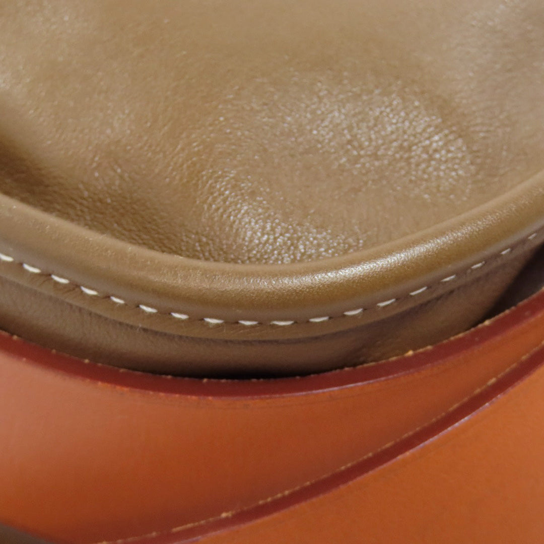 HERMES Shoulder Bag Calfskin Brown Varda 35 Silver Metal Women Used Authentic