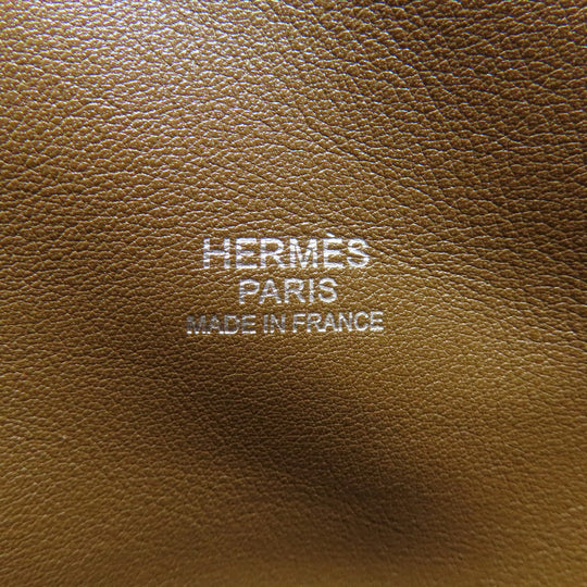 HERMES Shoulder Bag Calfskin Brown Varda 35 Silver Metal Women Used Authentic