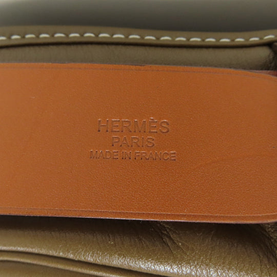HERMES Shoulder Bag Calfskin Brown Varda 35 Silver Metal Women Used Authentic