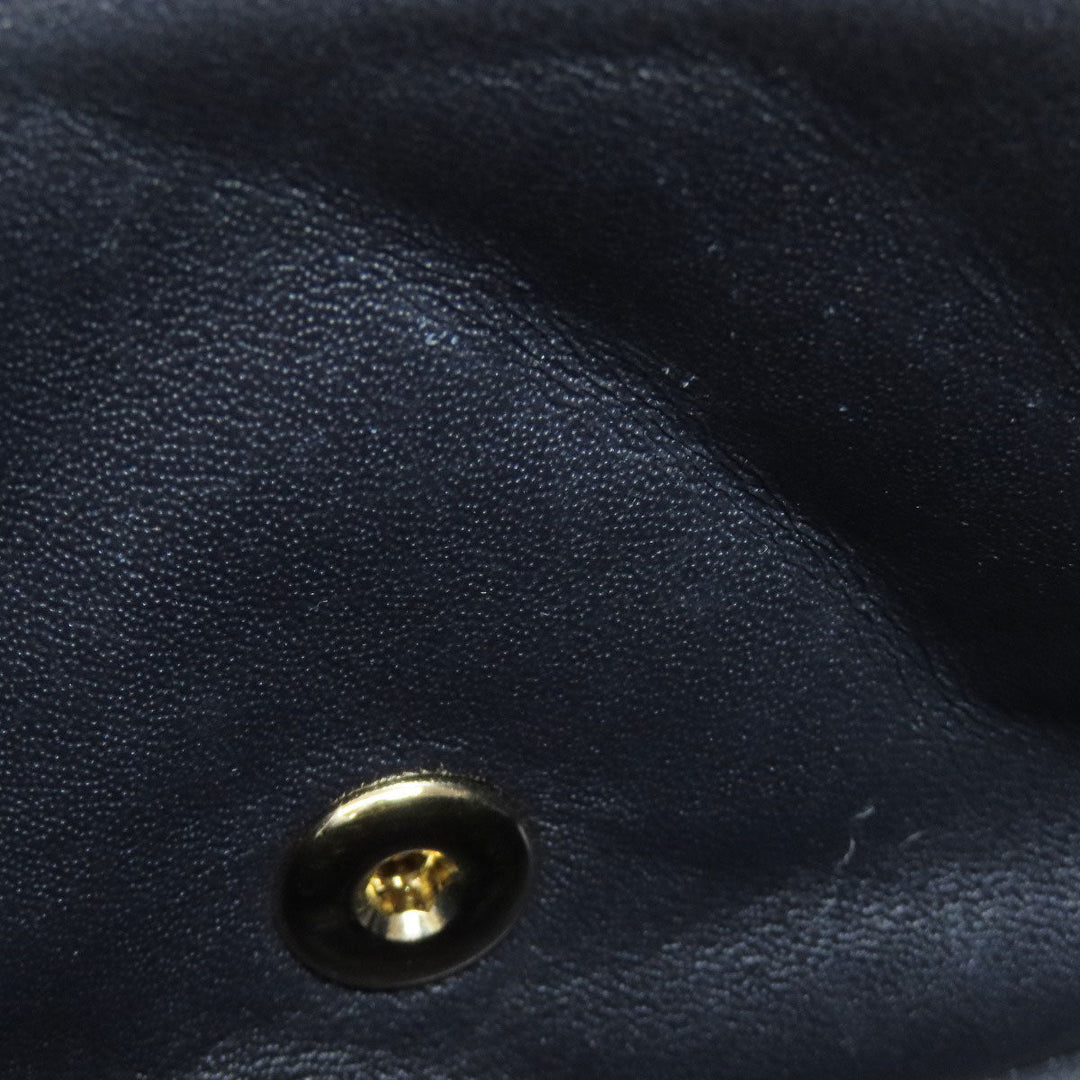 CHANEL Shoulder Bag leather gray ChainShoulder Check Pattern Gold Metal