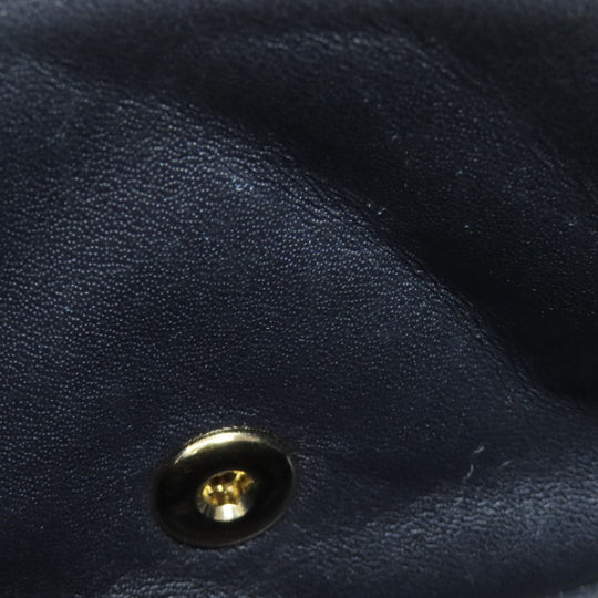 CHANEL Shoulder Bag leather gray ChainShoulder Check Pattern Gold Metal