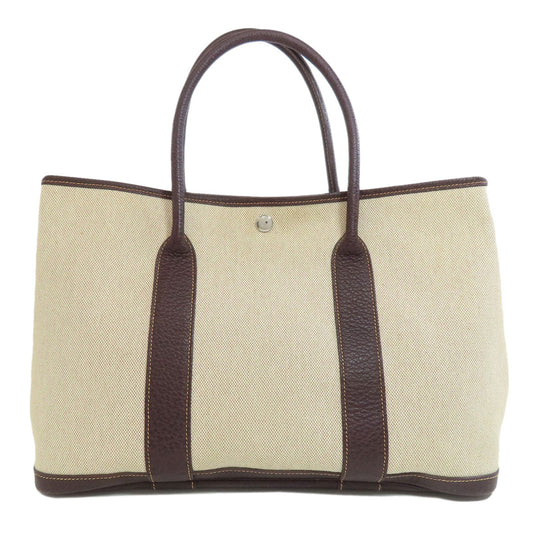 HERMES Tote Bag Tower ash beige Garden Party PM SilverMetal