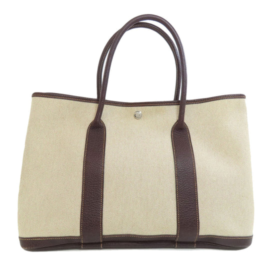 HERMES Tote Bag Tower ash beige Garden Party PM SilverMetal