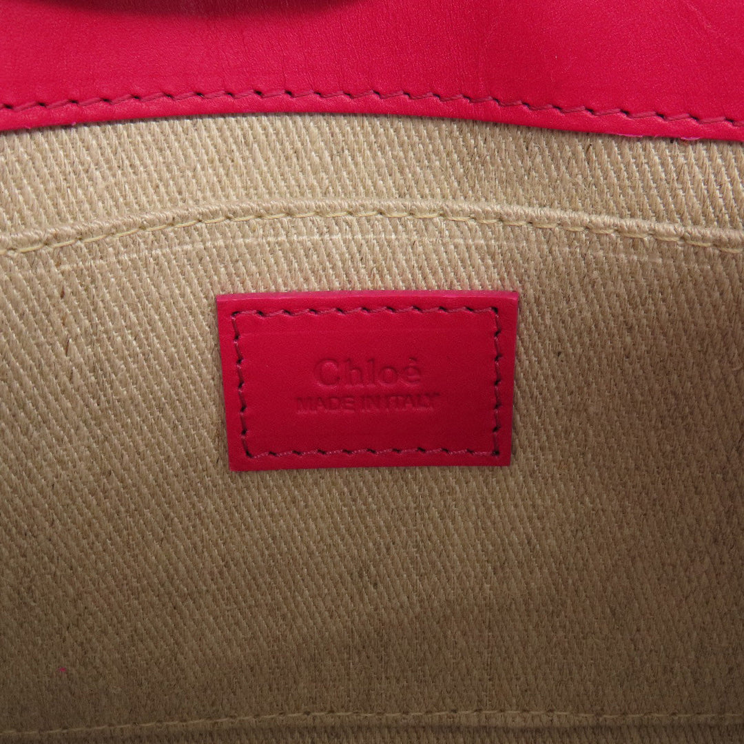 Chloe Handbag leather pink Woody Mini 2WAY Women Used Authentic