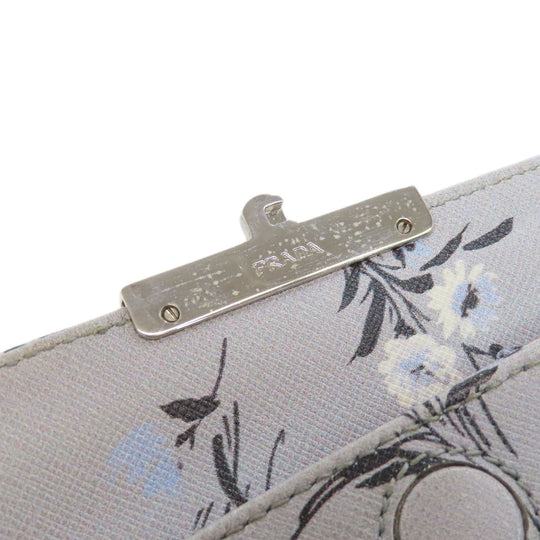 PRADA Shoulder Bag PVC gray Flower motif Women Used Authentic