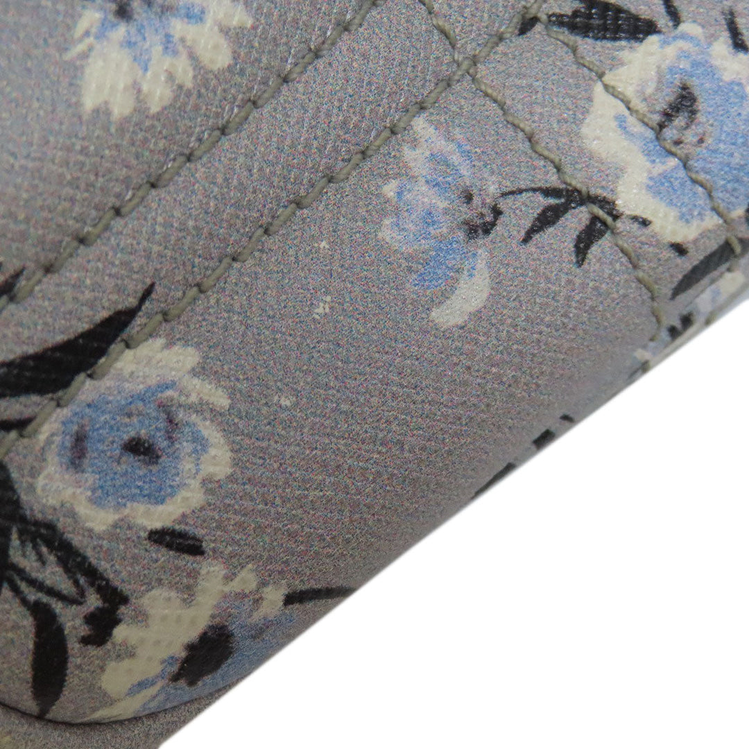 PRADA Shoulder Bag PVC gray Flower motif Women Used Authentic