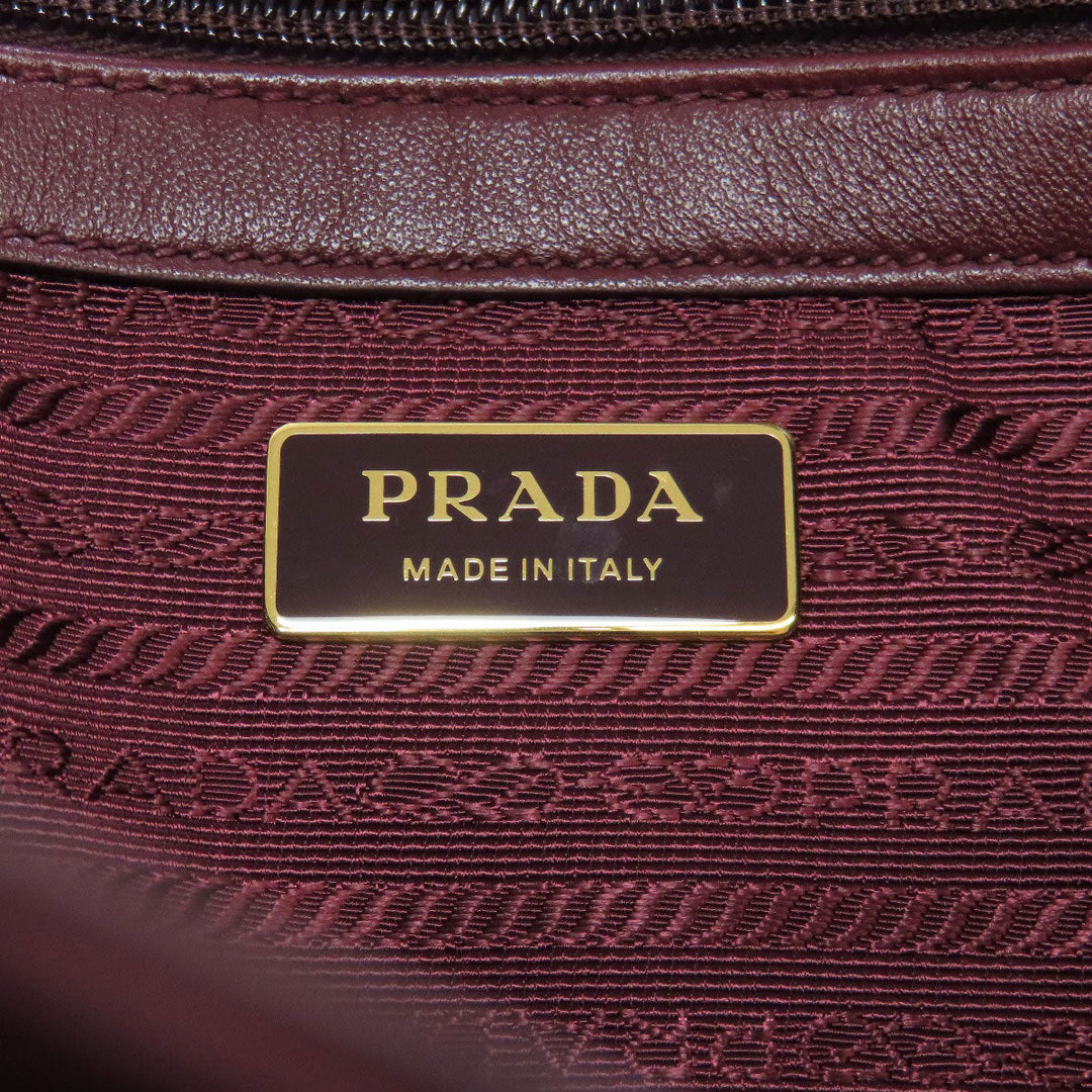 PRADA Handbag 1BG068 Nylon Red Ribbon motif 2WAY Women Used Authentic