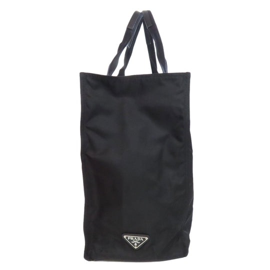 PRADA Tote Bag Nylon black logoMetal Women Used Authentic
