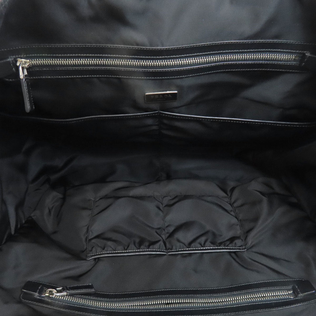 PRADA Tote Bag Nylon black logoMetal Women Used Authentic