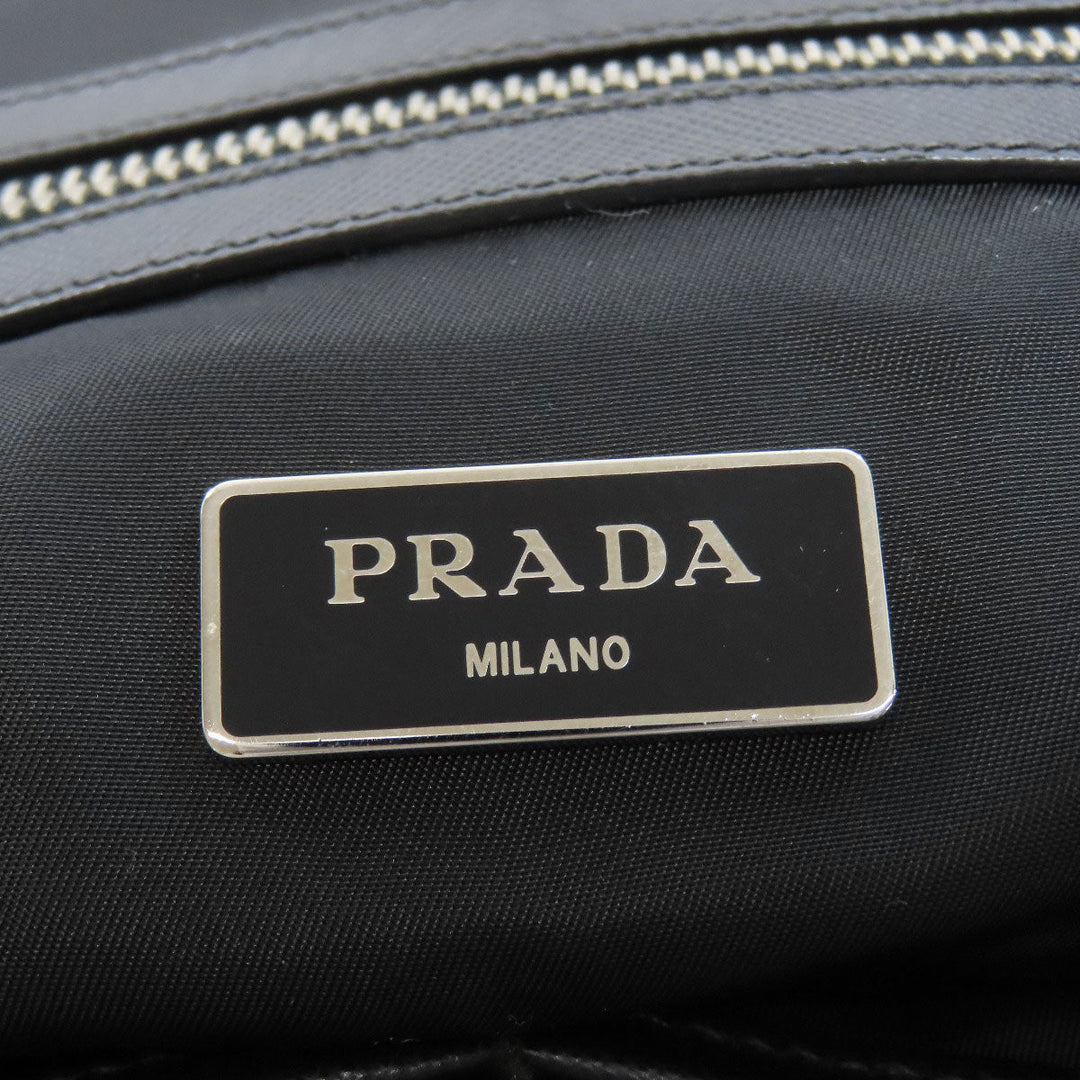 PRADA Tote Bag Nylon black logoMetal Women Used Authentic
