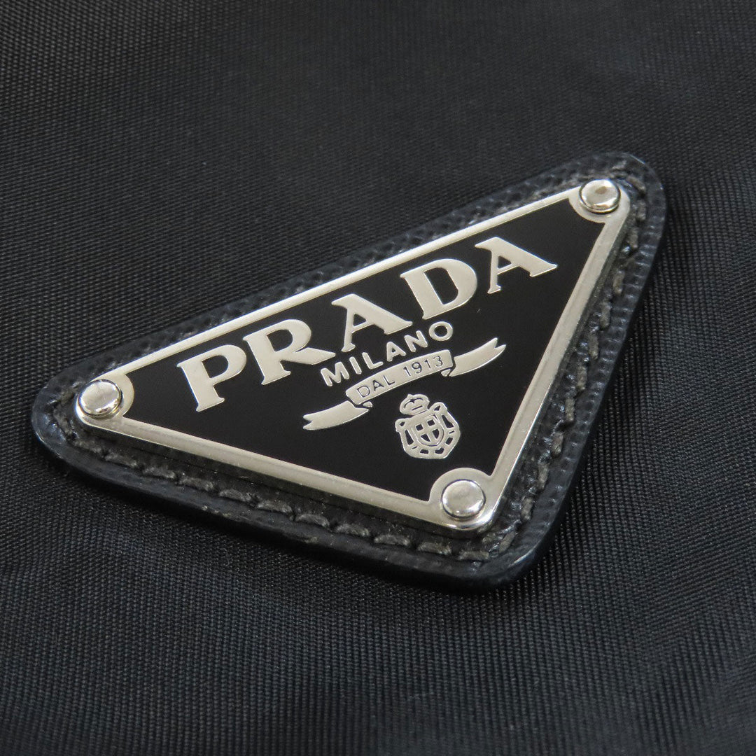 PRADA Tote Bag Nylon black logoMetal Women Used Authentic