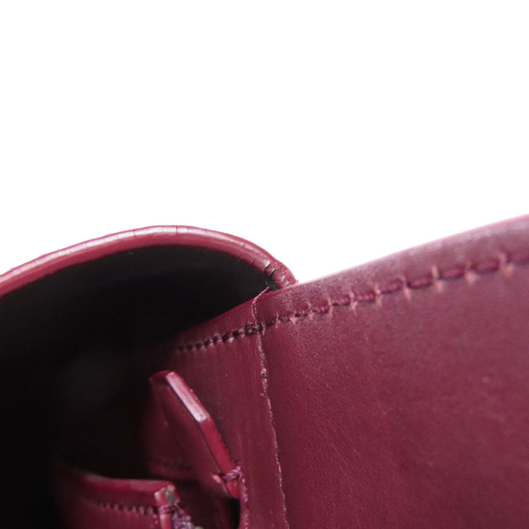 CARTIER Handbag leather Red 2WAY Women Used Authentic