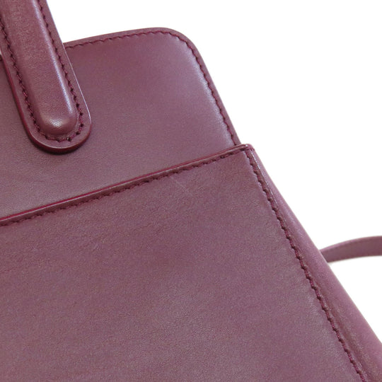 CARTIER Handbag leather Red 2WAY Women Used Authentic