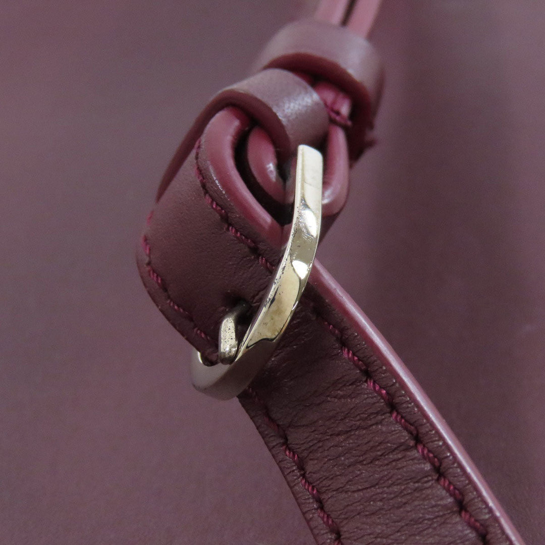 CARTIER Handbag leather Red 2WAY Women Used Authentic