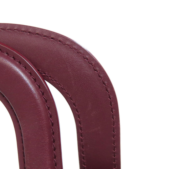 CARTIER Handbag leather Red 2WAY Women Used Authentic