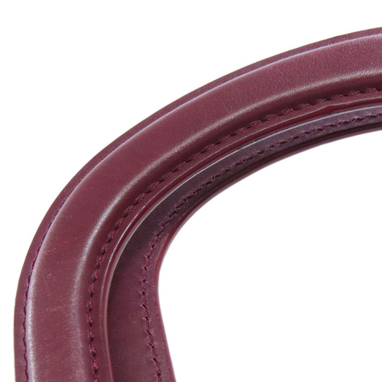 CARTIER Handbag leather Red 2WAY Women Used Authentic