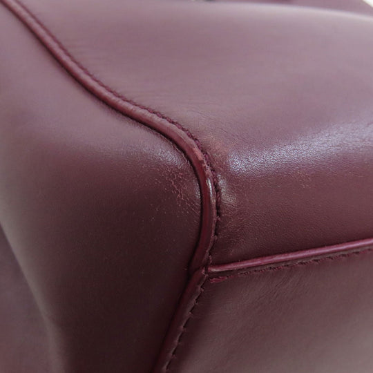 CARTIER Handbag leather Red 2WAY Women Used Authentic
