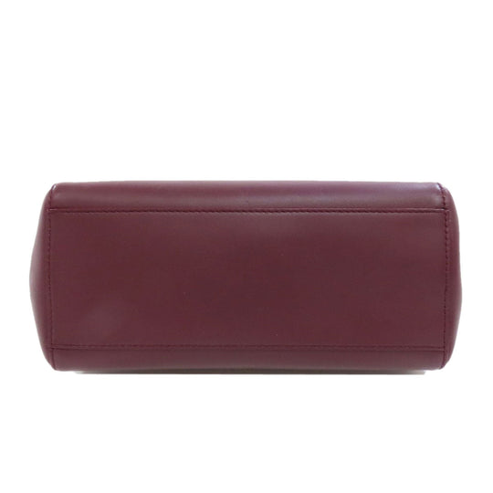 CARTIER Handbag leather Red 2WAY Women Used Authentic