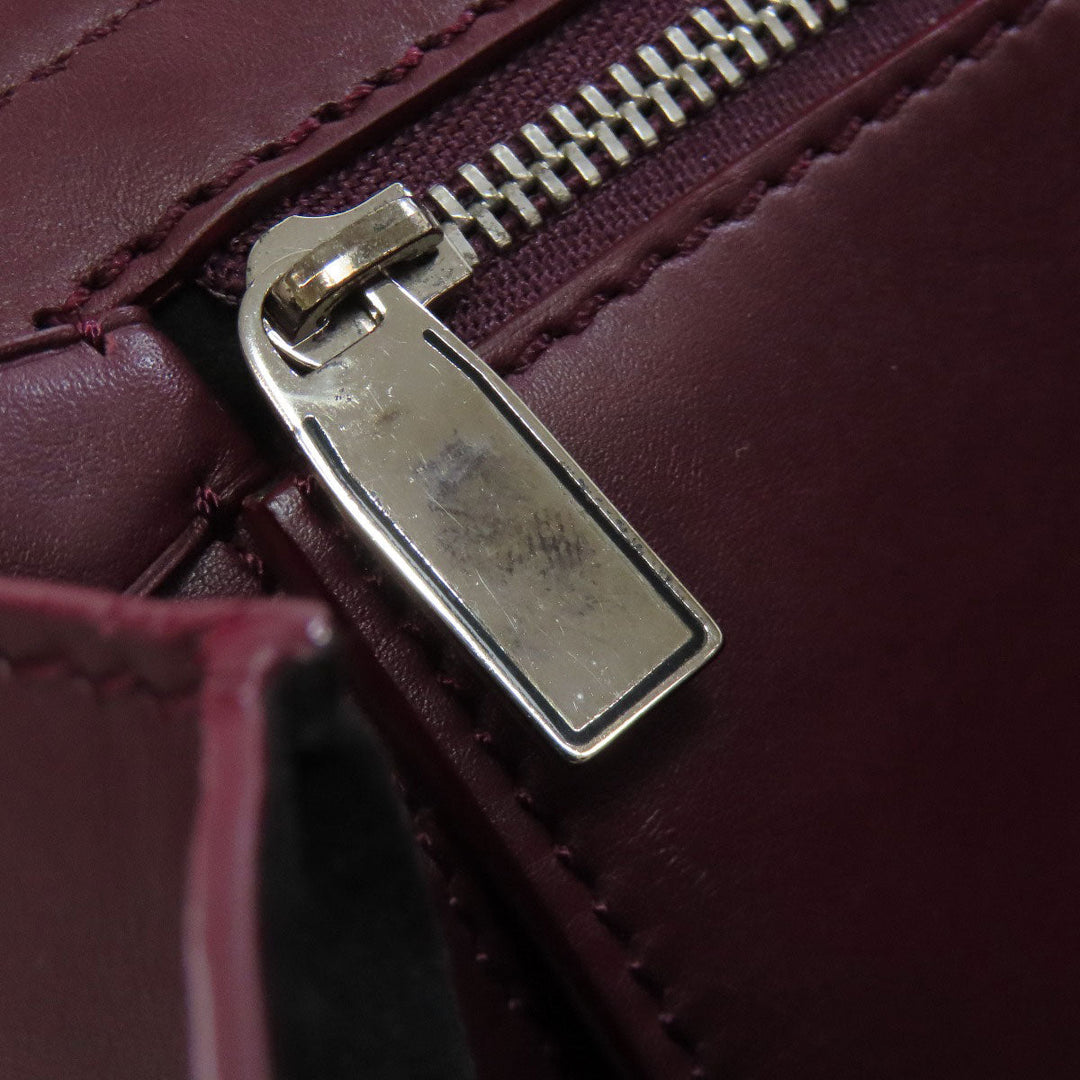 CARTIER Handbag leather Red 2WAY Women Used Authentic