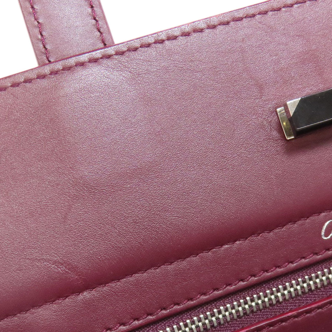 CARTIER Handbag leather Red 2WAY Women Used Authentic