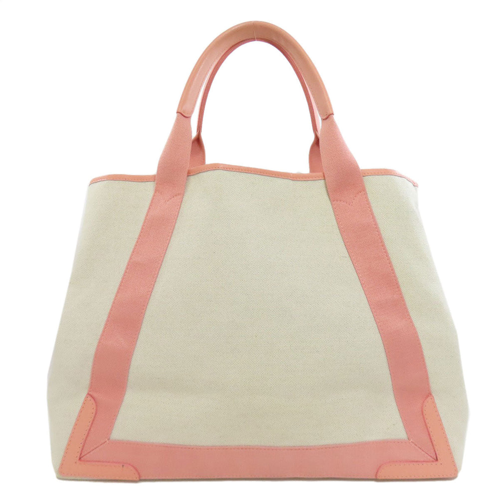 BALENCIAGA Tote Bag 339936 canvas white Navy kabas M Women Used Authentic